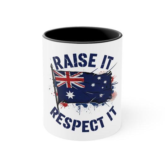 Raise It Respect It Australian Flag Colorful Accent Coffee Mug