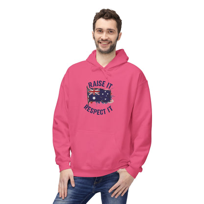Unisex Raise It Respect It Australian Flag Hoodie