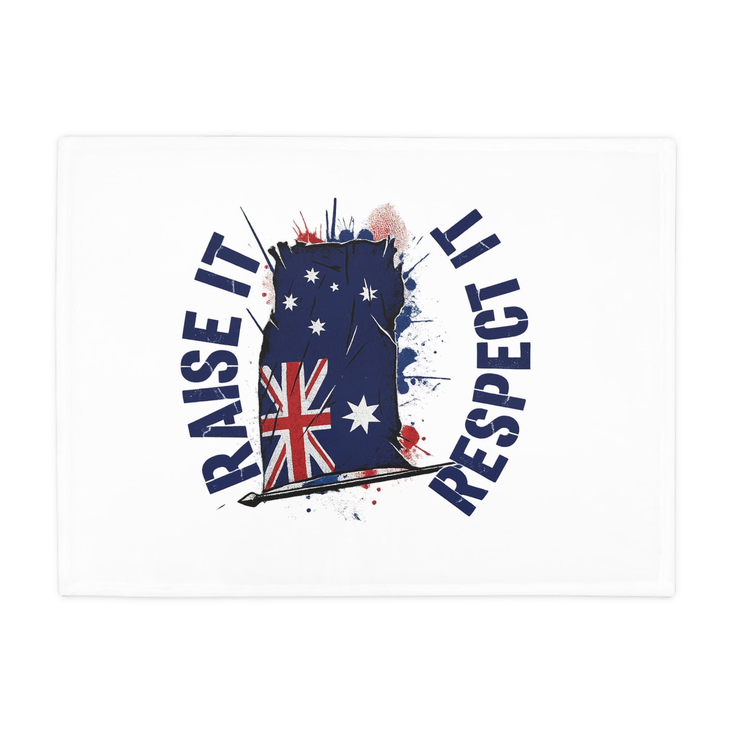 Raise It Respect it Australian Flag Plush Fleece Throw Blanket