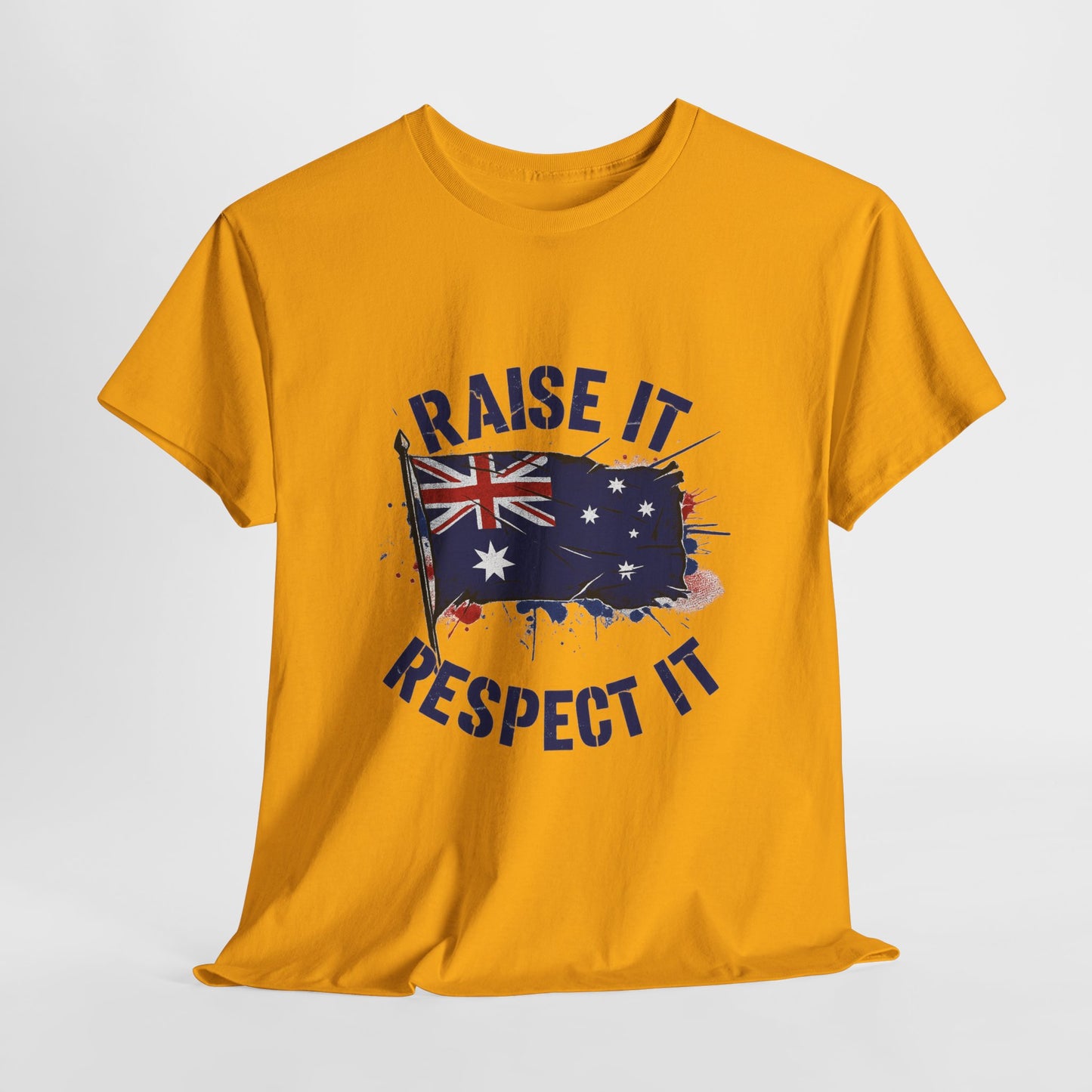 Raise It Respect It Australia Flag Unisex Graphic Tee Cotton T-Shirt