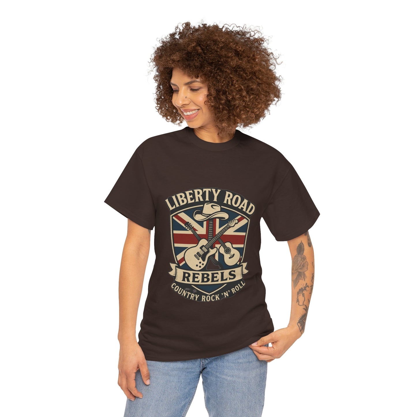 Liberty Road Rebels Britannia Rock 'n' Roll Rebels Tee Unisex Heavy Cotton T-Shirt
