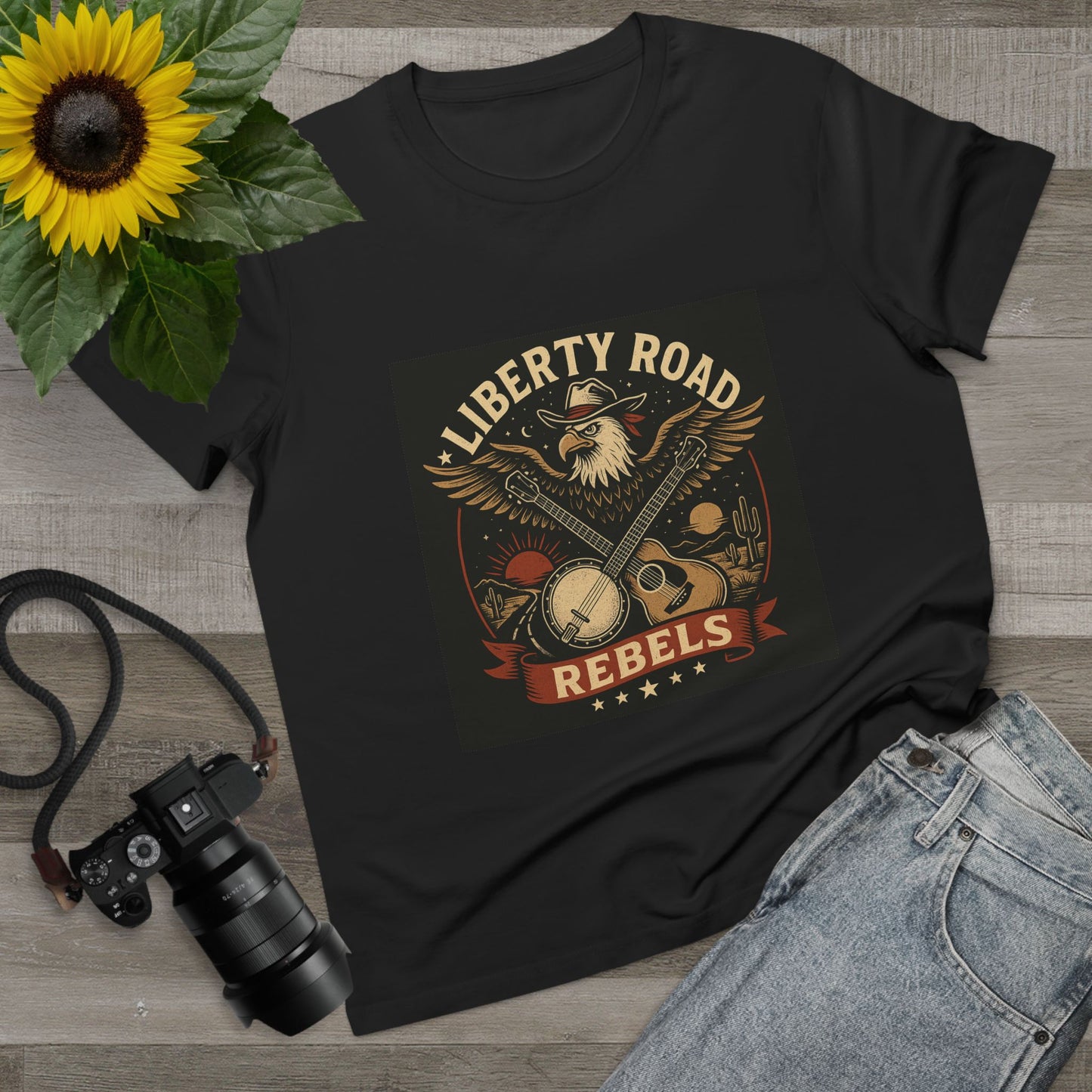 Liberty Road Rebels Vintage Americana Style Women's T-Shirt Tee