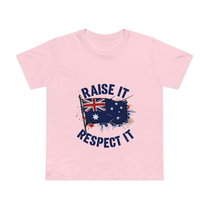 Raise It Respect It Patriotic Graphic Tee Women’s Maple T-Shirt