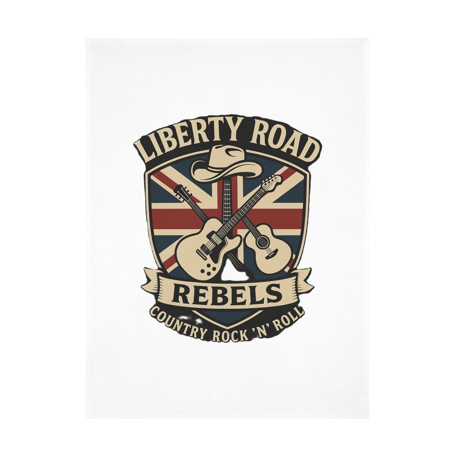 Liberty Road Rebels Britannia Rock 'n' Roll Plush Fleece Throw Blanket