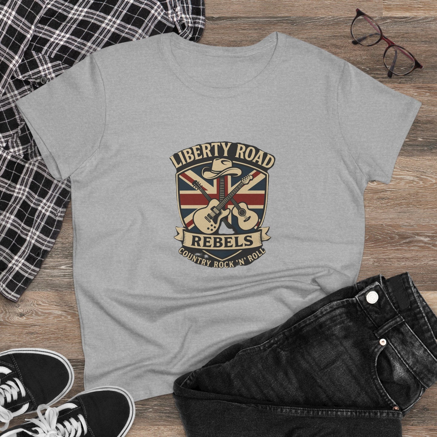 Liberty Road Rebels Britannia Women's Tee Vintage Style Cotton T-Shirt