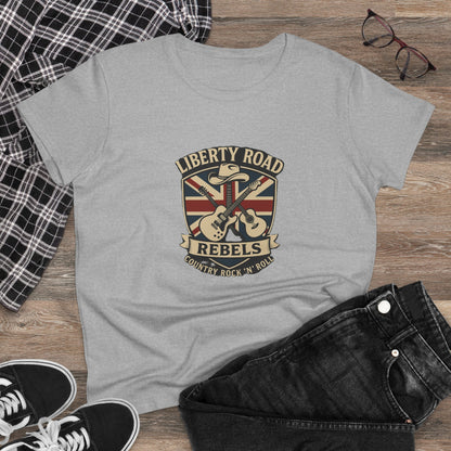 Liberty Road Rebels Britannia Women's Tee Vintage Style Cotton T-Shirt