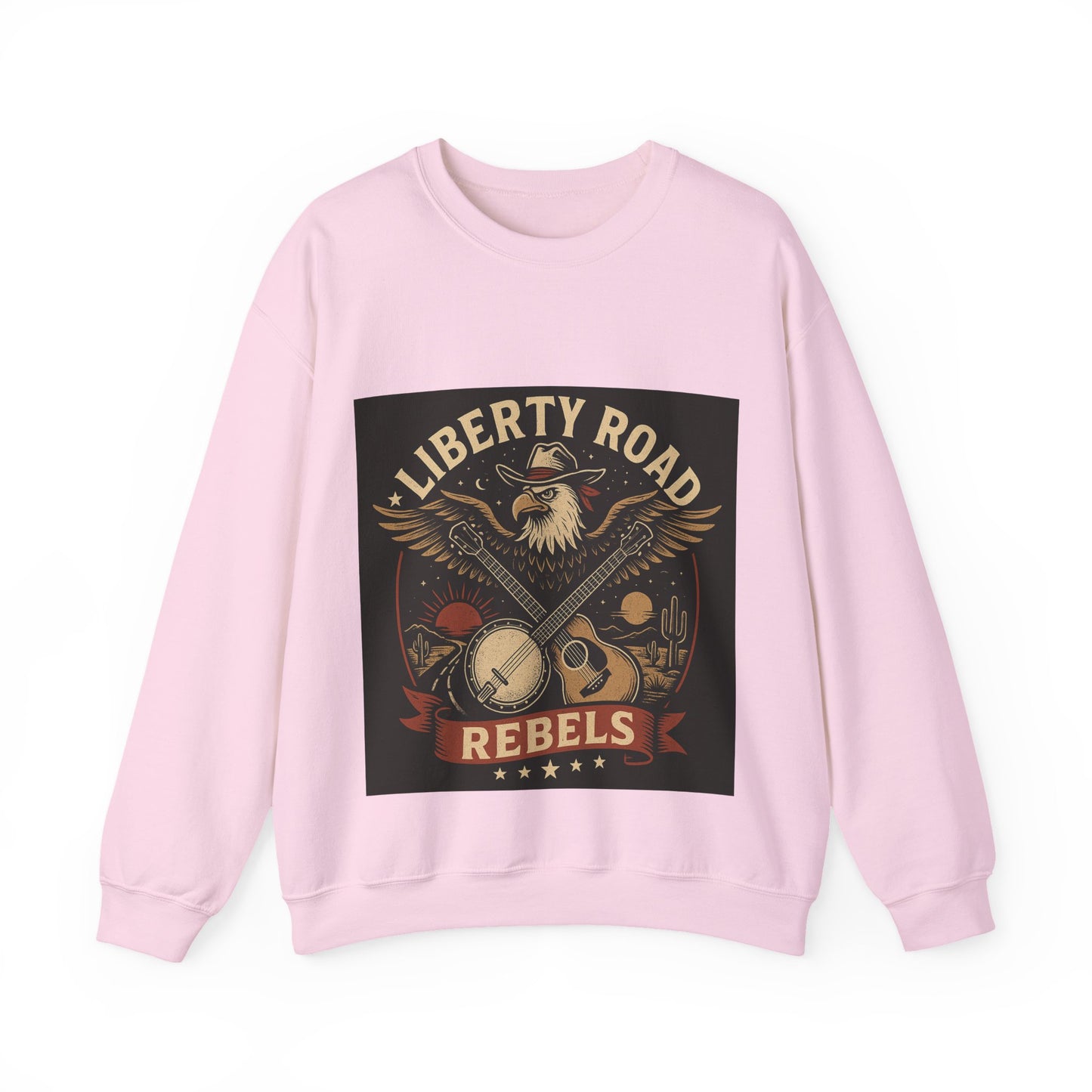 Liberty Road Rebels Vintage Americana Style Crewneck Sweatshirt