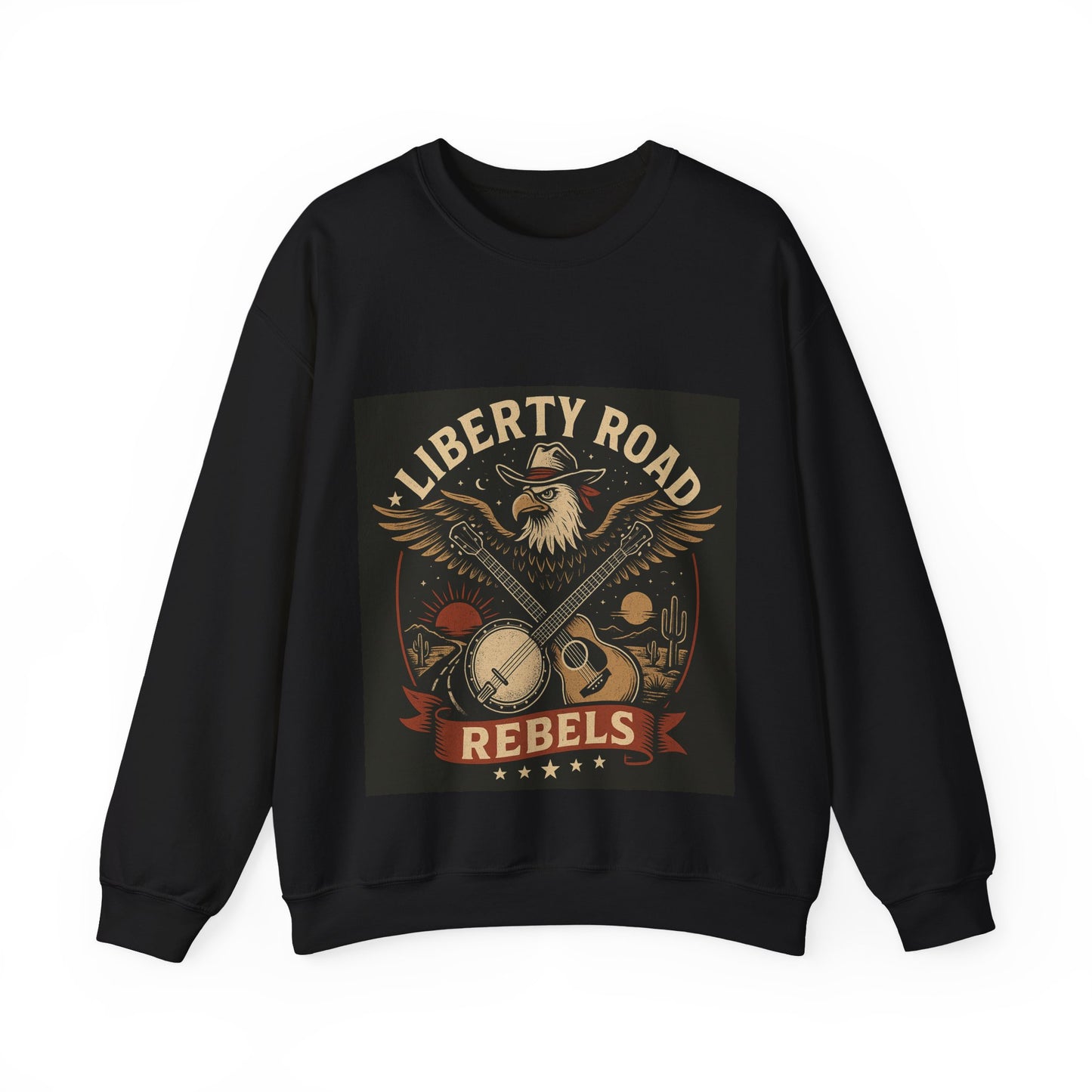 Liberty Road Rebels Vintage Americana Style Crewneck Sweatshirt