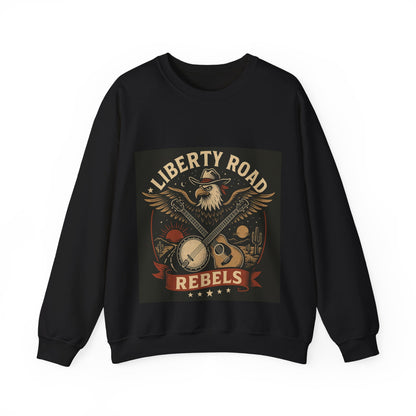 Liberty Road Rebels Vintage Americana Style Crewneck Sweatshirt