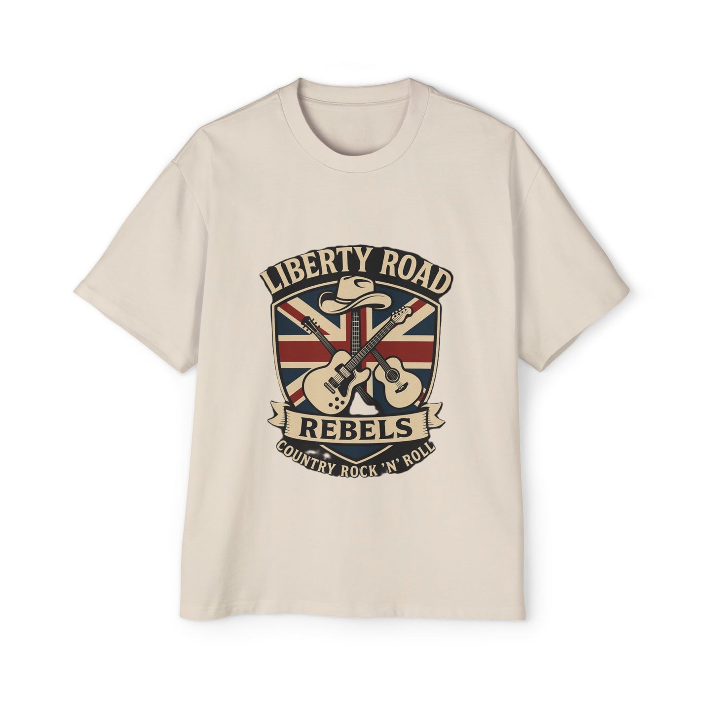 Liberty Road Rebels Britannia Rock n' Roll Oversized Men's Tee T-Shirt