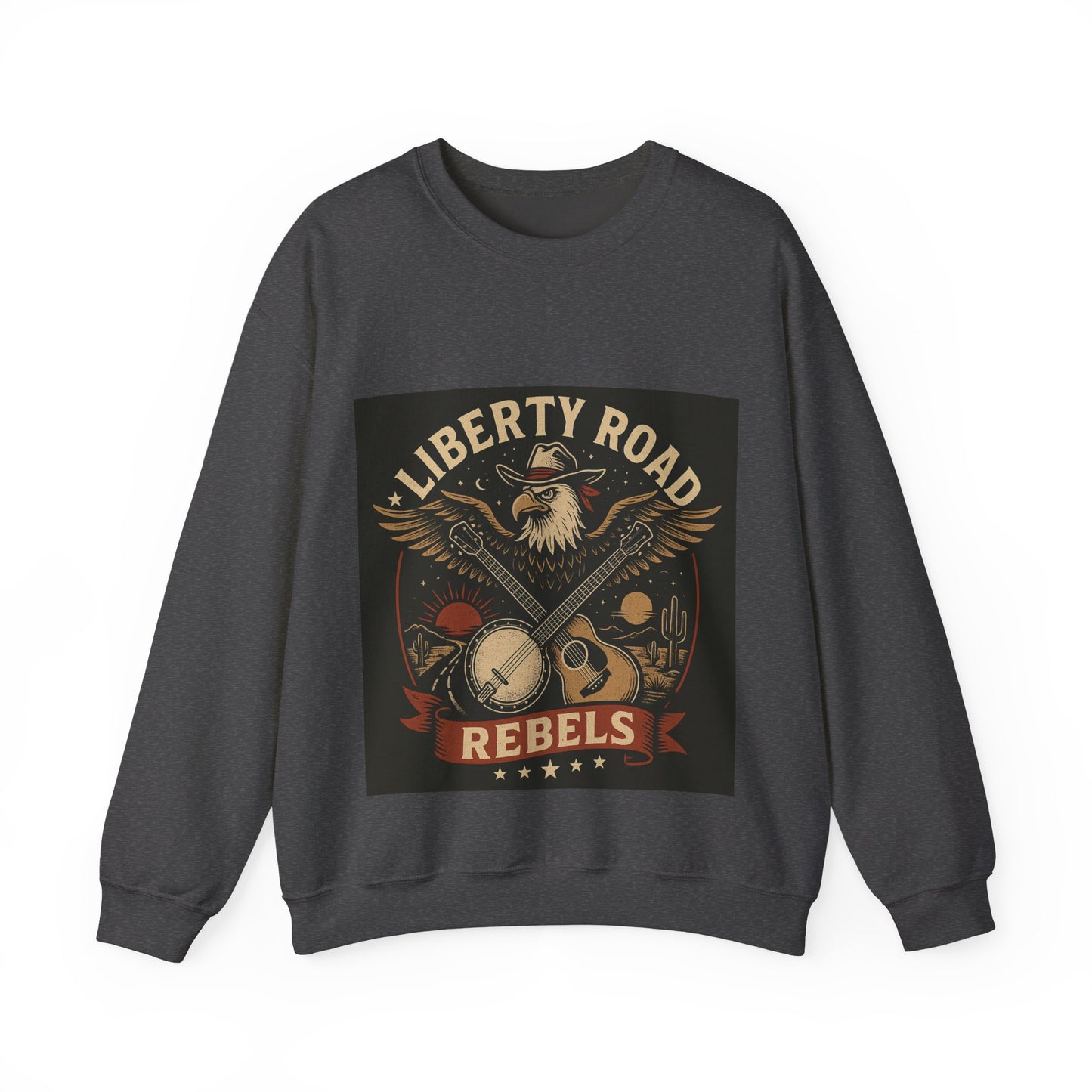 Liberty Road Rebels Vintage Americana Style Crewneck Sweatshirt
