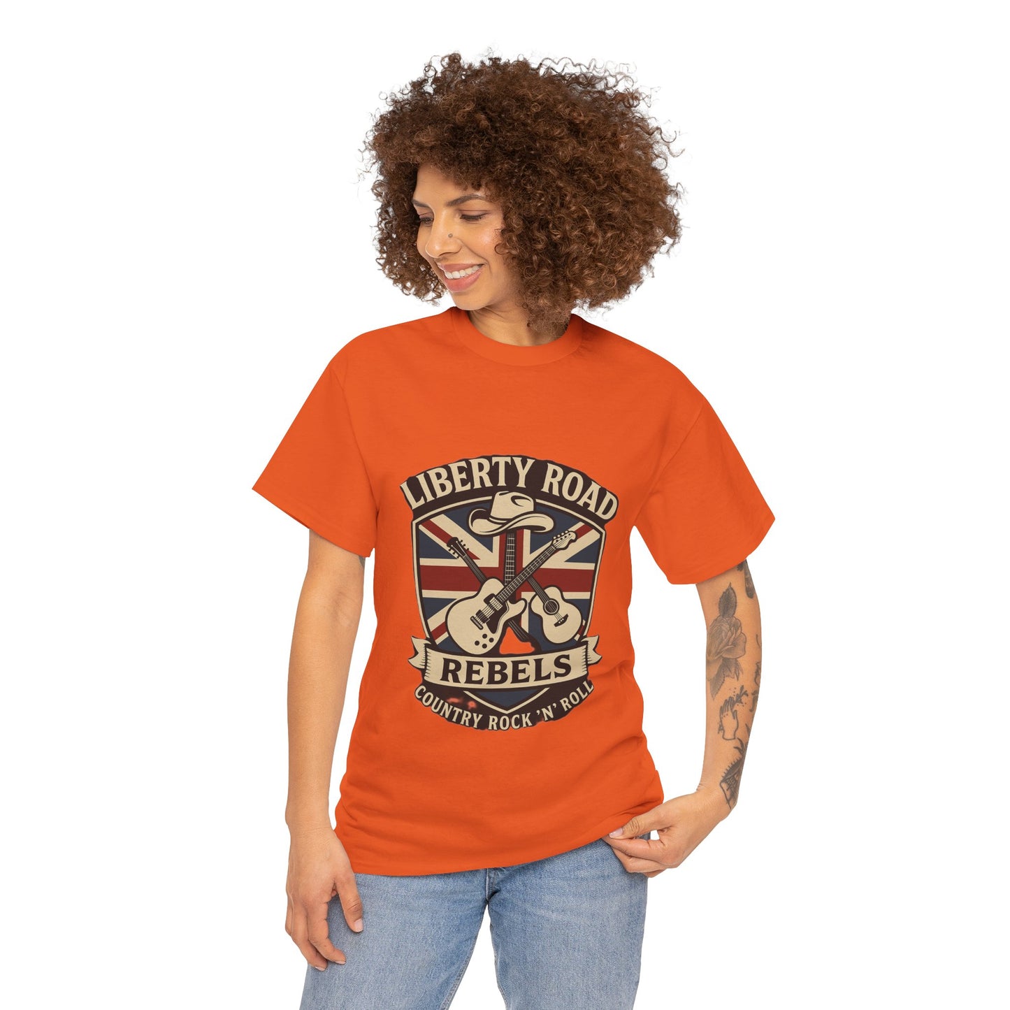 Liberty Road Rebels Britannia Rock 'n' Roll Rebels Tee Unisex Heavy Cotton T-Shirt