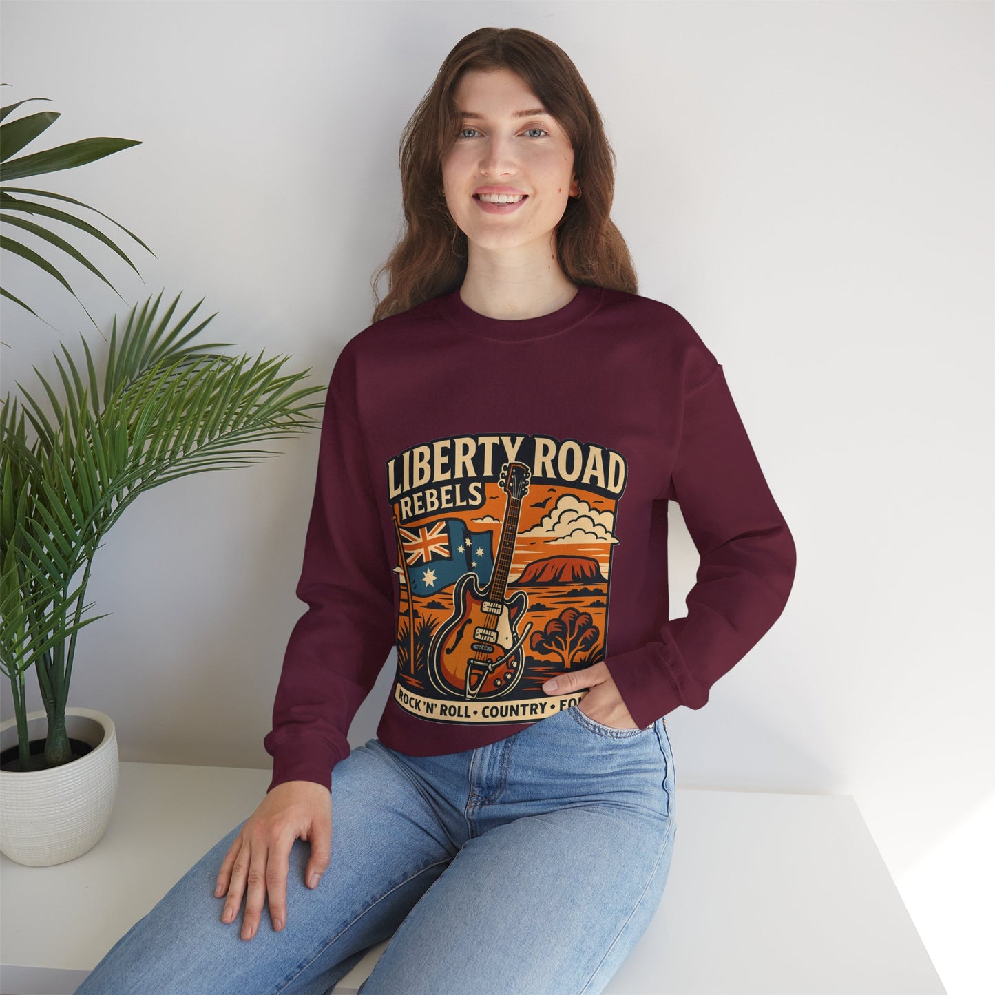 Liberty Road Rebels Australiana Cozy Crewneck Sweatshirt