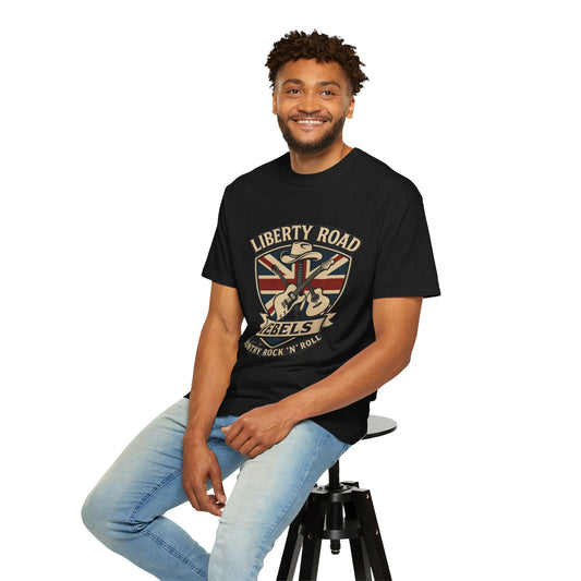 Liberty Road Rebels Britannia Rock 'N' Roll T-Shirt Vintage Style Tee