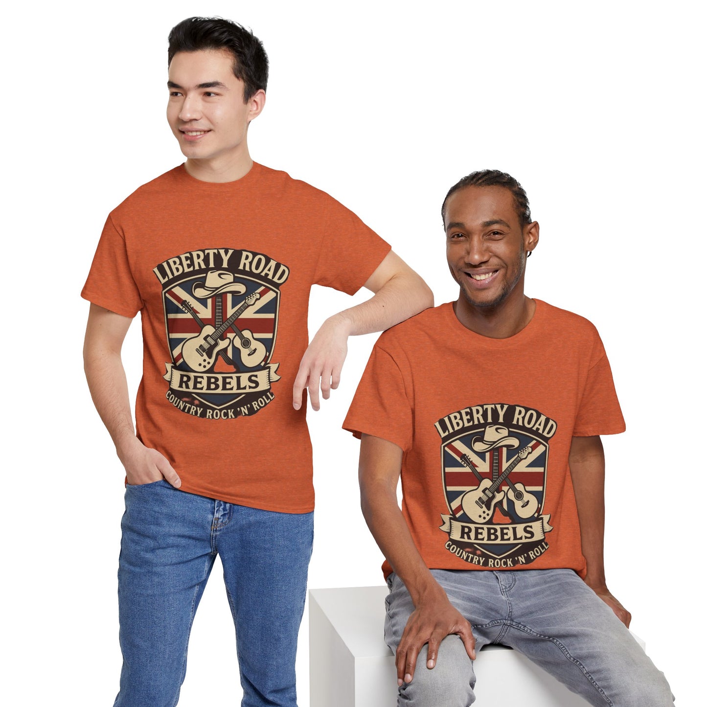 Liberty Road Rebels Britannia Rock 'n' Roll Rebels Tee Unisex Heavy Cotton T-Shirt