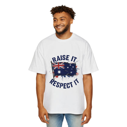 Raise It Respect It Australia Flag Men's Heavy Oversized Tee T-Shirt