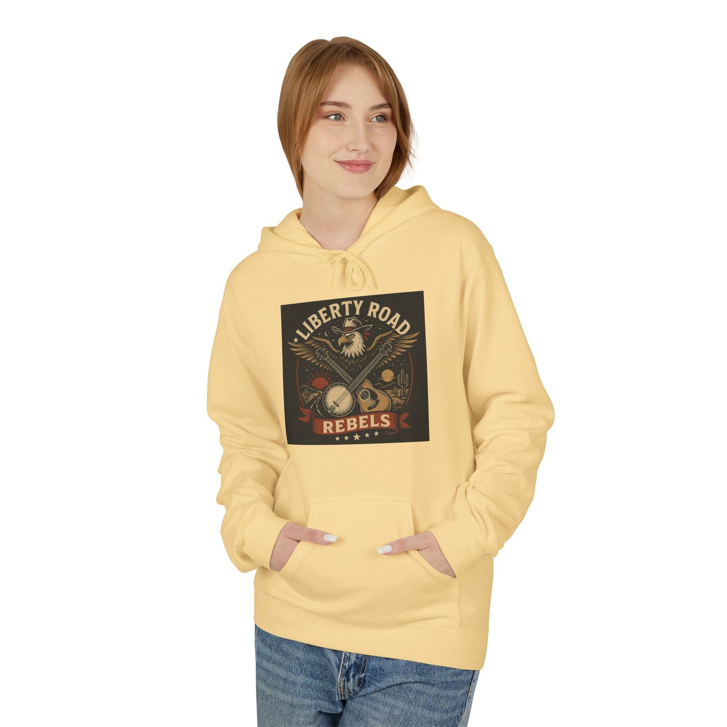 Liberty Road Rebels Vintage Americana Style Soft Fleece Hoodie