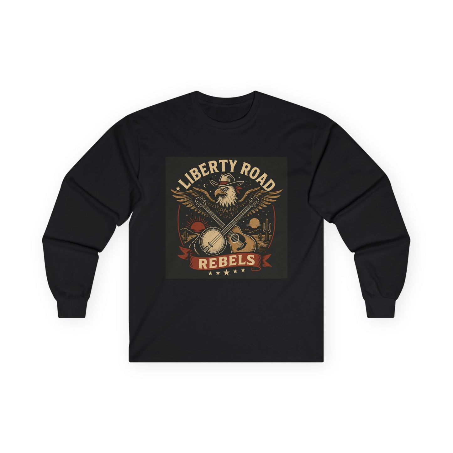 Liberty Road Rebels Vintage Americana Style Long Sleeve Tee