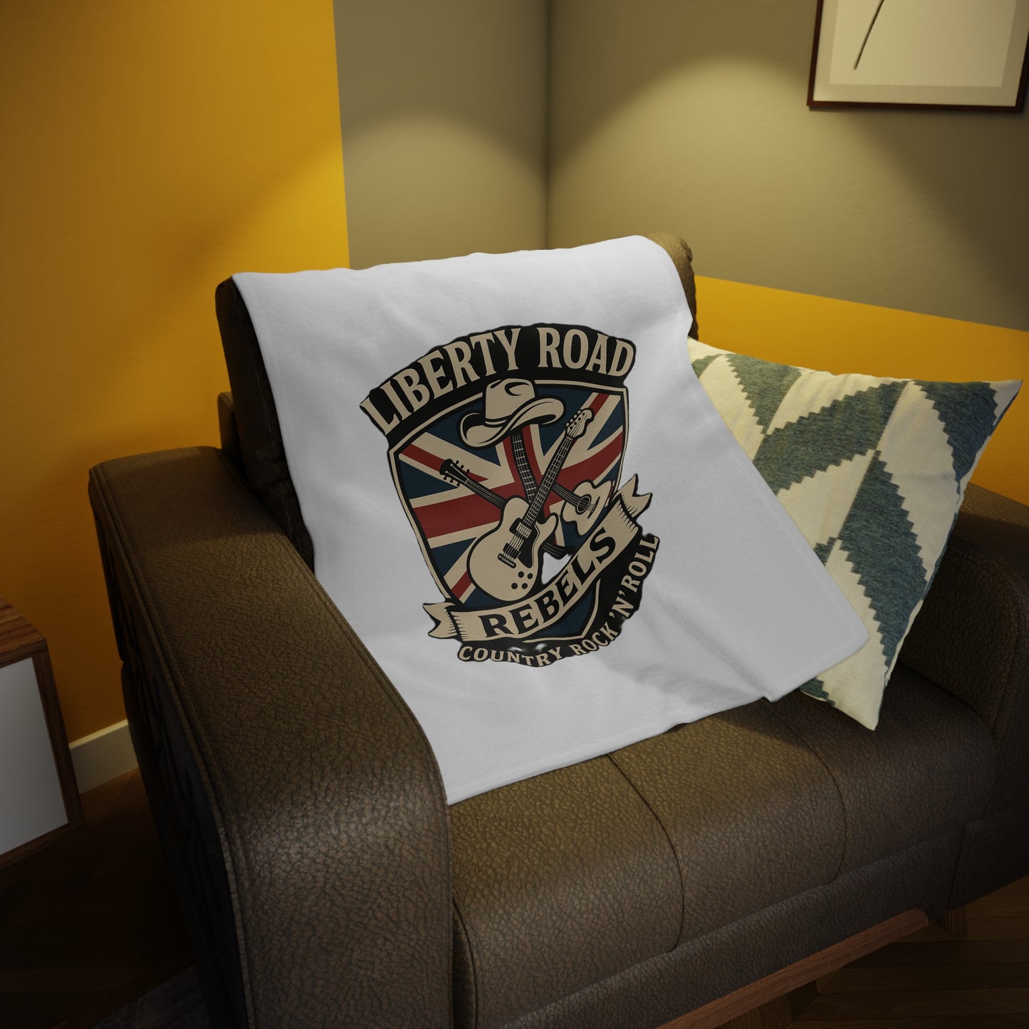 Liberty Road Rebels Britannia Rock 'n' Roll Plush Fleece Throw Blanket