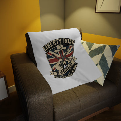 Liberty Road Rebels Britannia Rock 'n' Roll Plush Fleece Throw Blanket