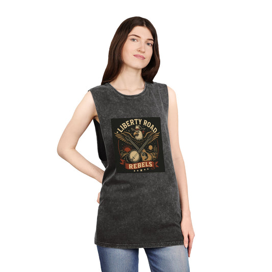 Liberty Road Rebels Vintage Americana Style Stonewash Tank Top Singlet