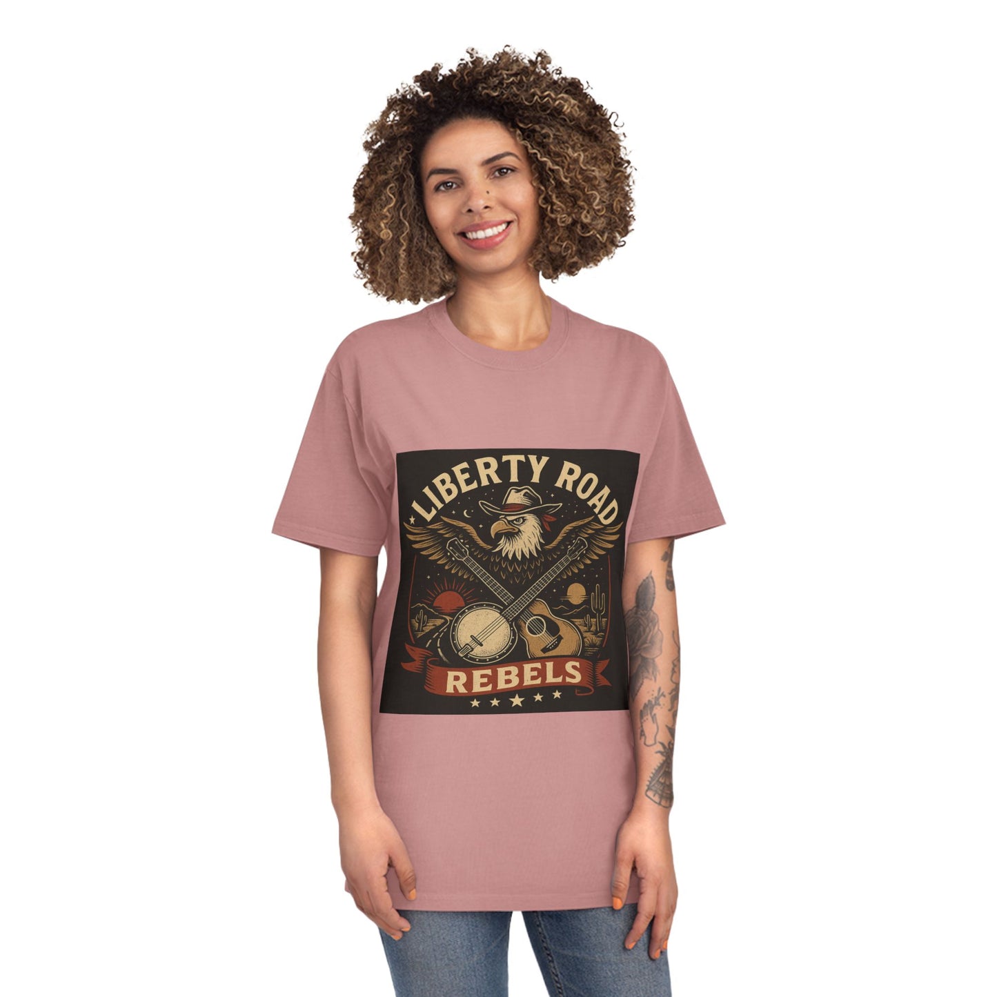 Liberty Road Rebels Vintage Americana Style Unisex Faded Tee T-Shirt