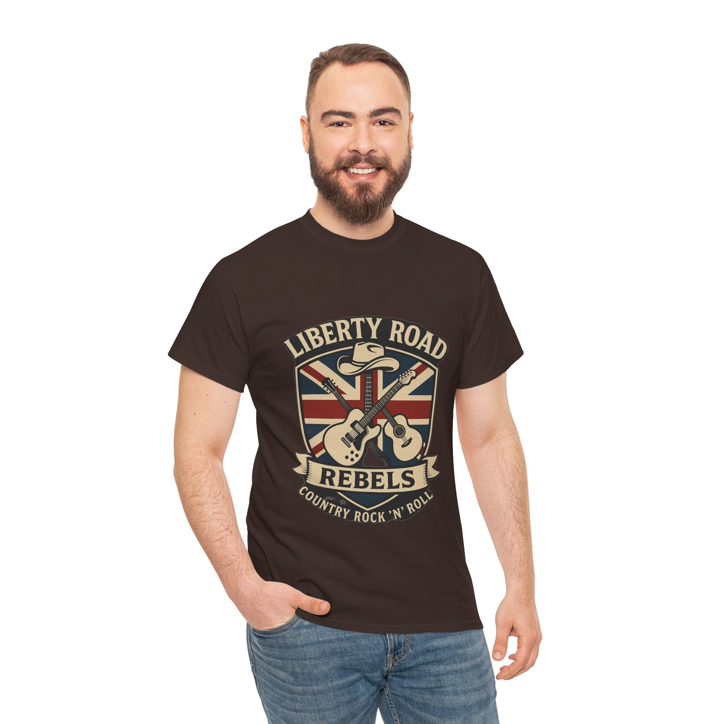 Liberty Road Rebels Britannia Rock 'n' Roll Rebels Tee Unisex Heavy Cotton T-Shirt
