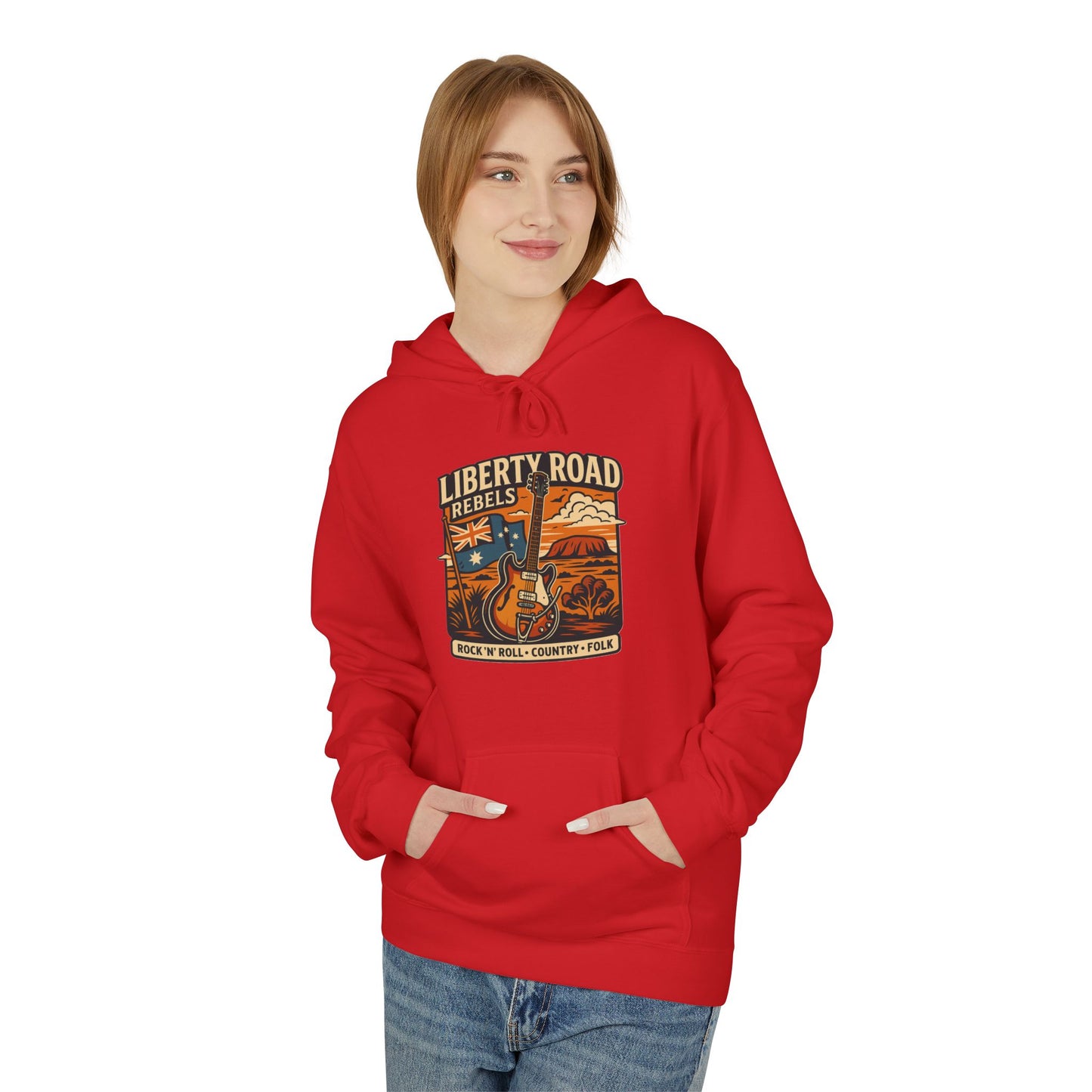Liberty Road Rebels Vintage-Inspired Australiana Hoodie Cozy Sweatshirt