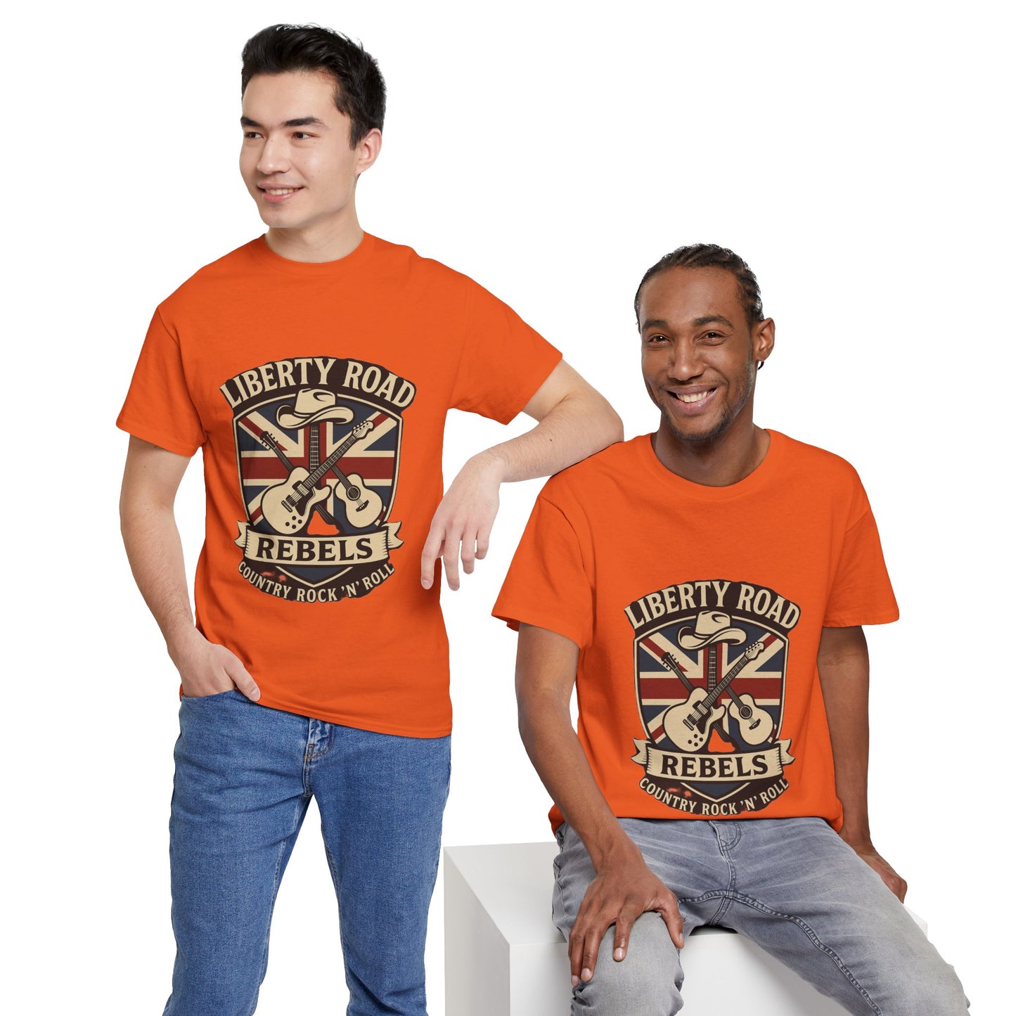 Liberty Road Rebels Britannia Rock 'n' Roll Rebels Tee Unisex Heavy Cotton T-Shirt