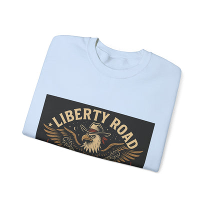 Liberty Road Rebels Vintage Americana Style Crewneck Sweatshirt