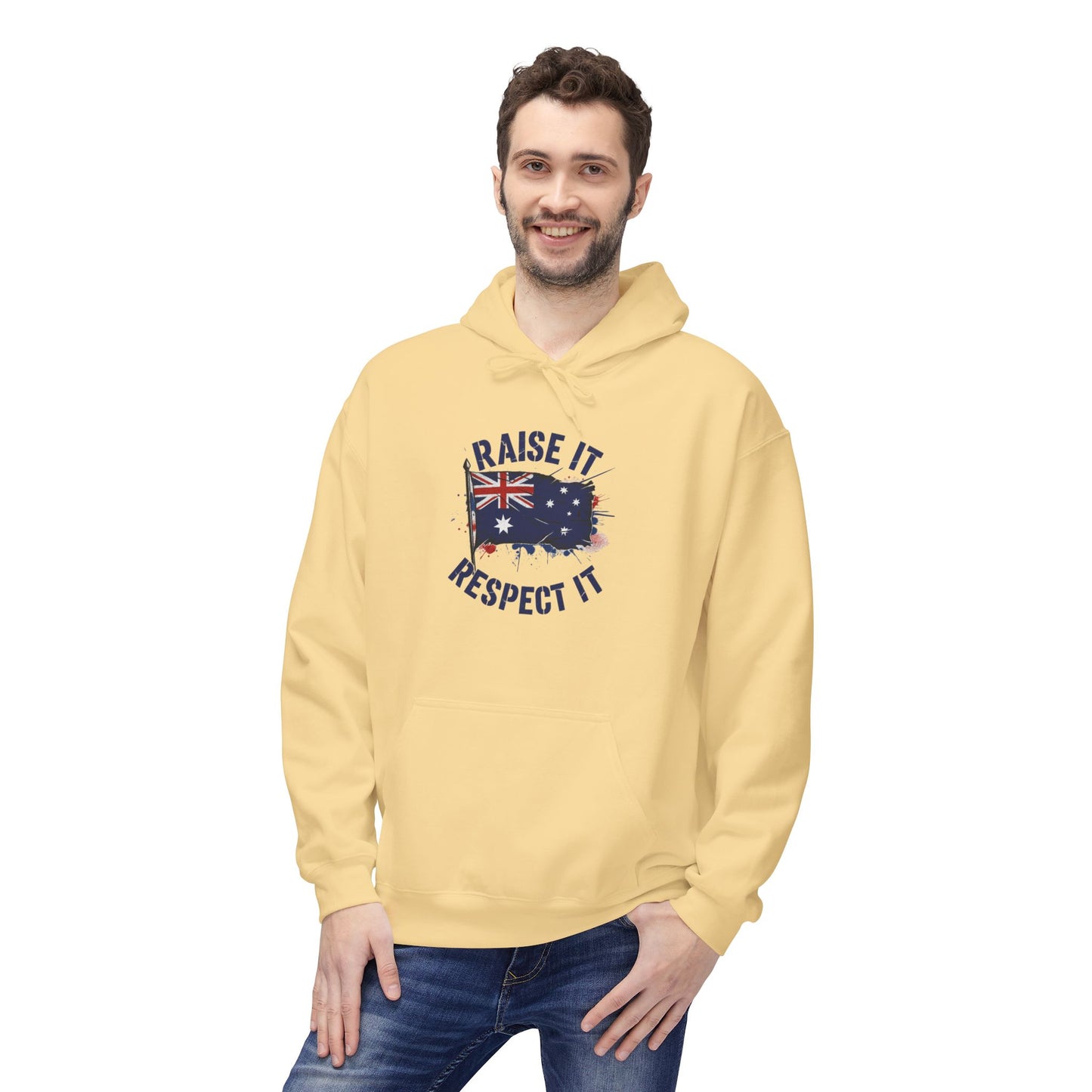 Unisex Raise It Respect It Australian Flag Hoodie