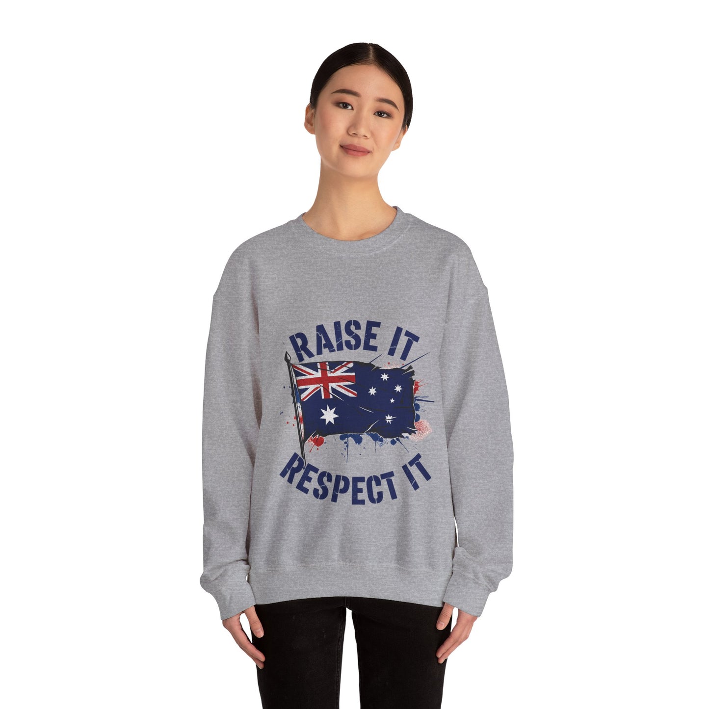 Raise It Respect It Australia Flag UniSex Crewneck Sweatshirt