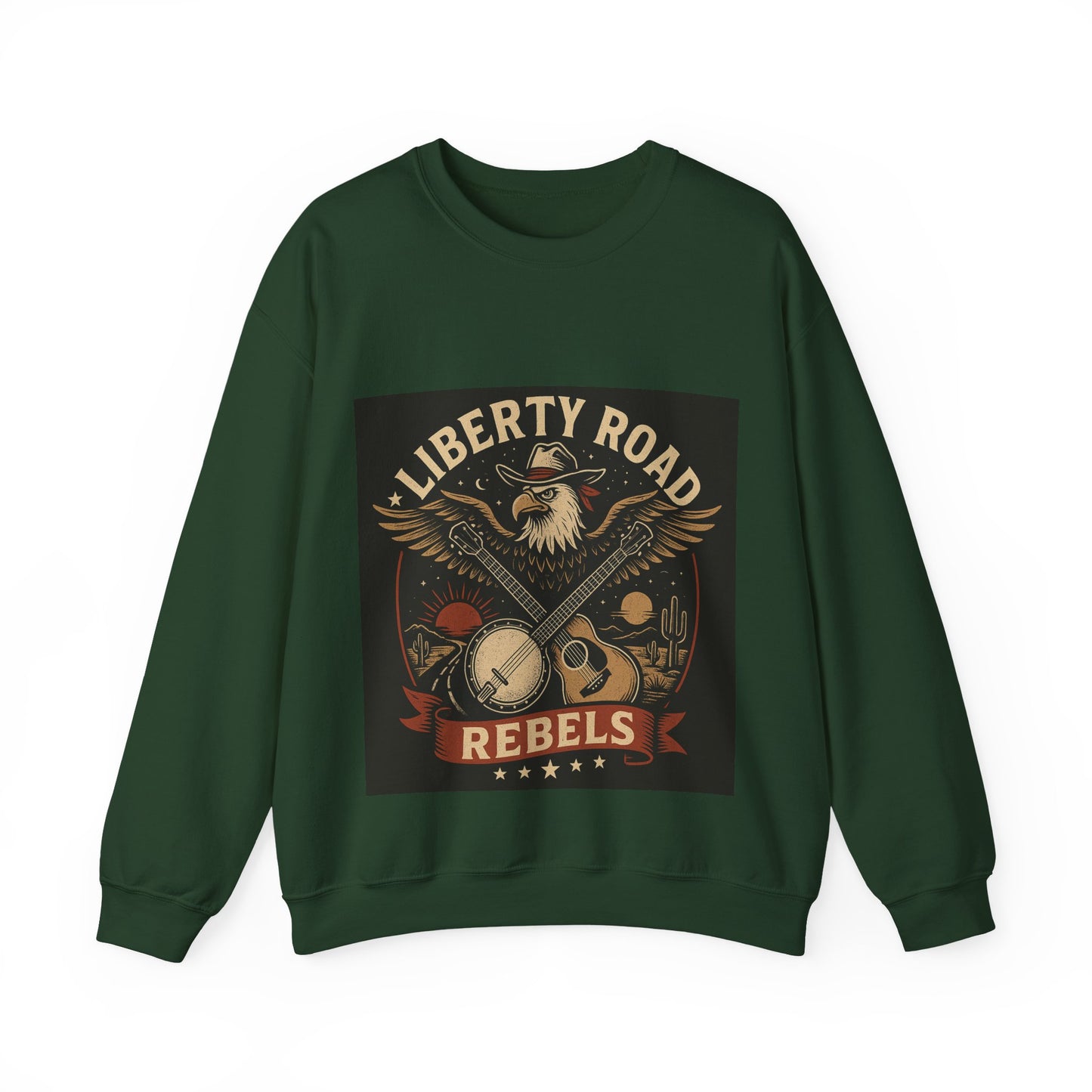 Liberty Road Rebels Vintage Americana Style Crewneck Sweatshirt