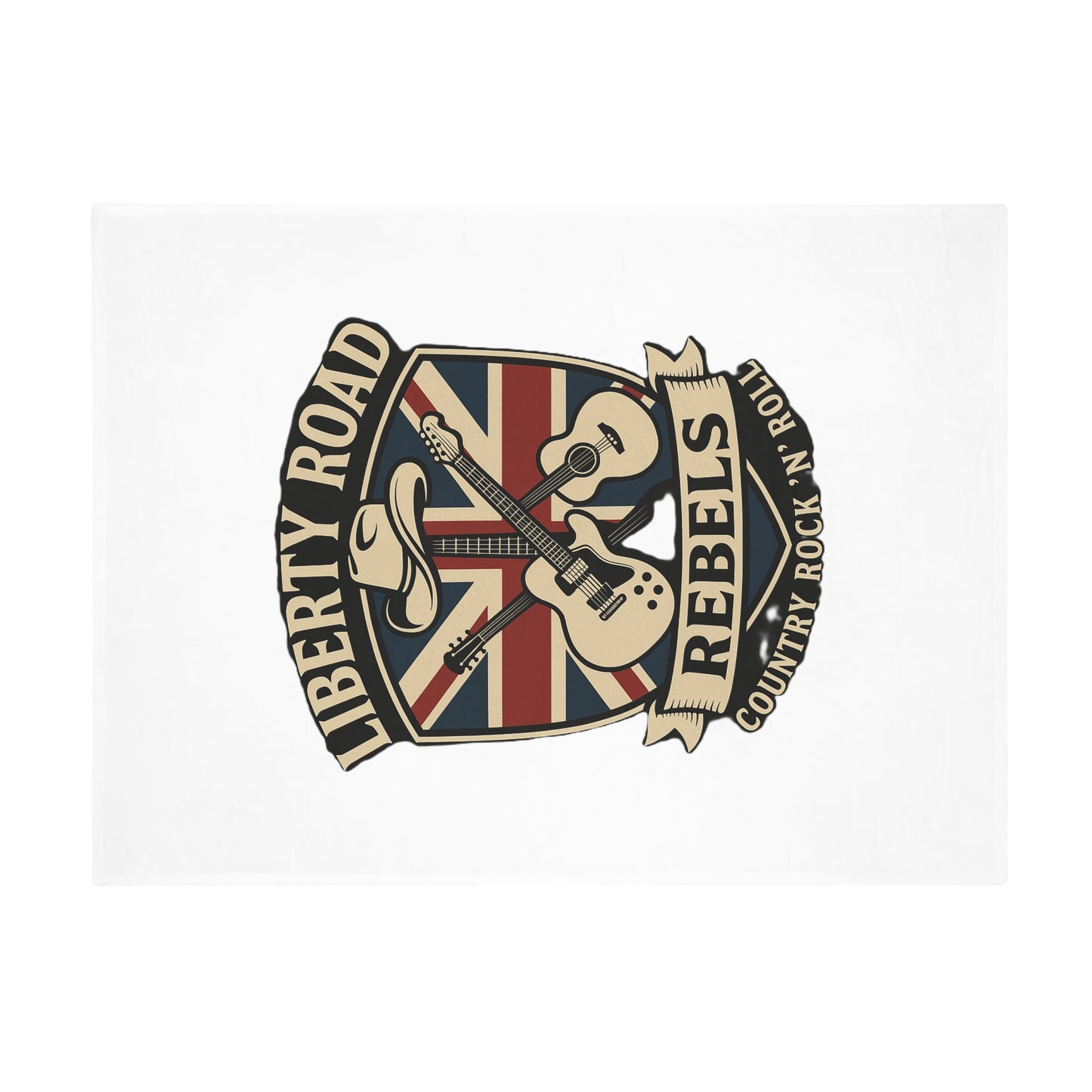 Liberty Road Rebels Britannia Rock 'n' Roll Plush Fleece Throw Blanket