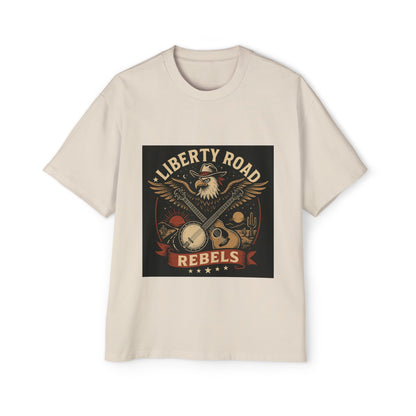 Liberty Road Rebels Vintage Americana Style Oversized Tee T-Shirt