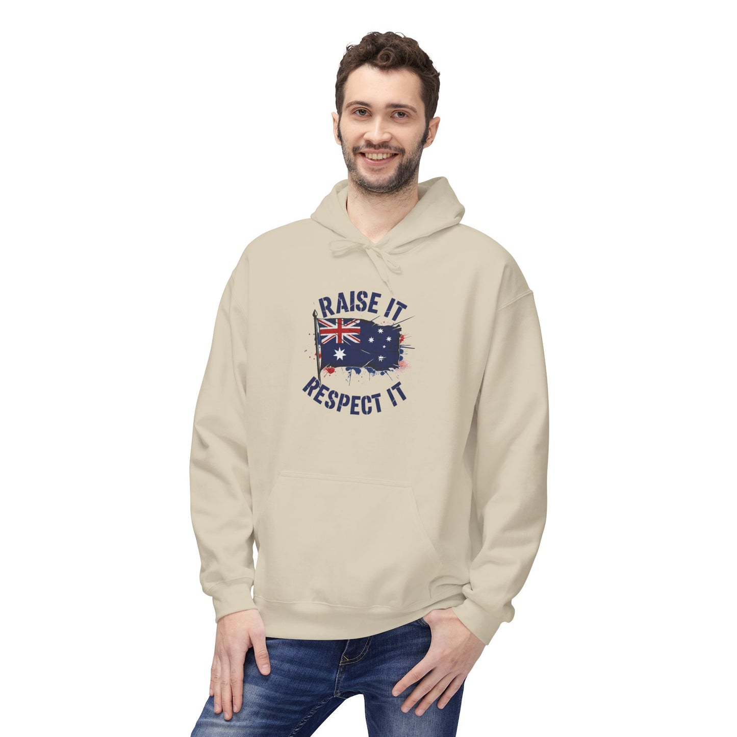 Unisex Raise It Respect It Australian Flag Hoodie