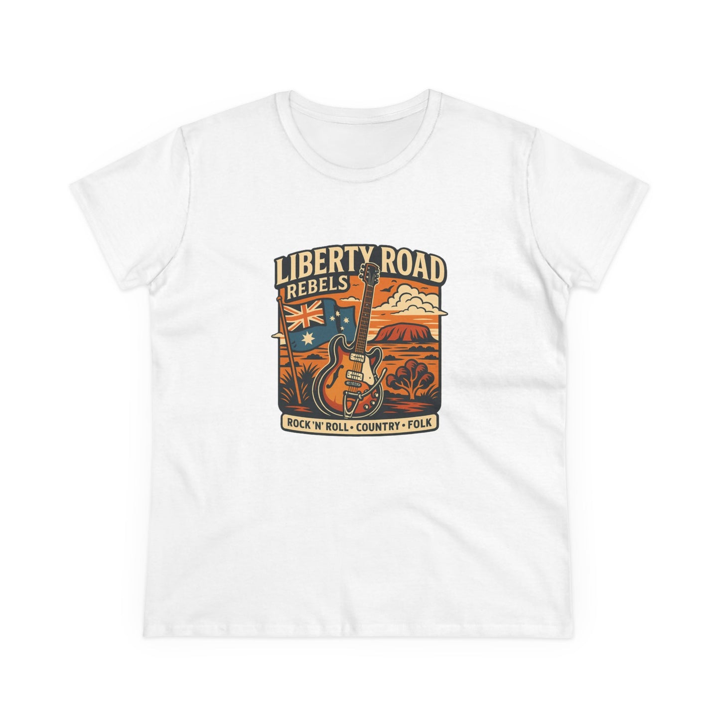 Liberty Road Rebels Vintage Australiana Women's Midweight Cotton T-Shirt
