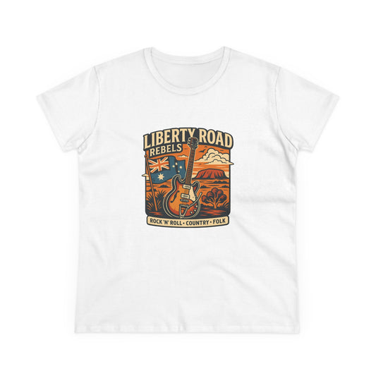 Liberty Road Rebels Vintage Australiana Women's Midweight Cotton T-Shirt