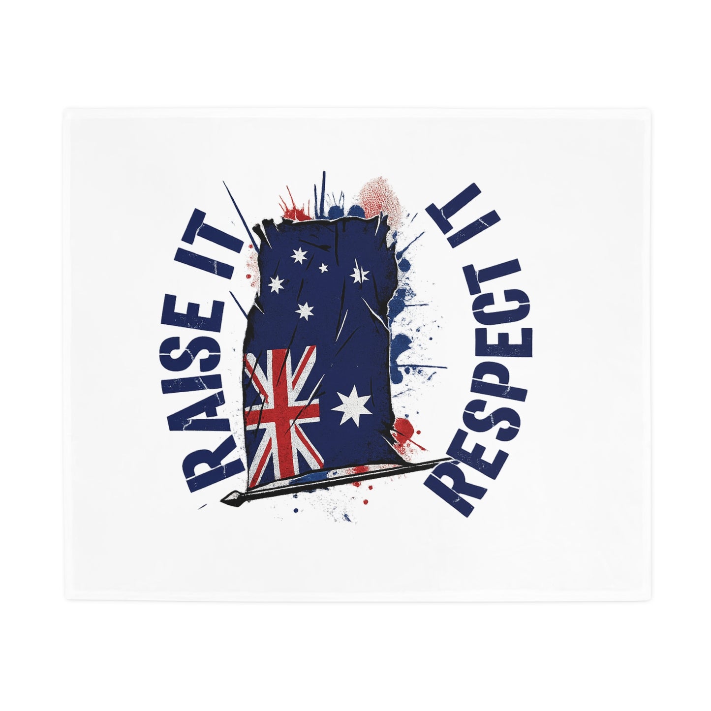 Raise It Respect it Australian Flag Plush Fleece Throw Blanket